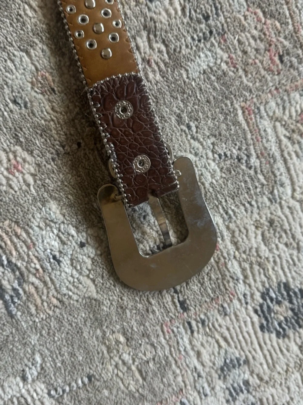 Kids Brown Belt with Pink Gem Studs
